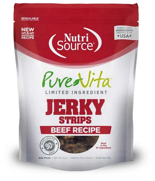 4 oz. Nutrisource Pure  Beef Jerky - Treat